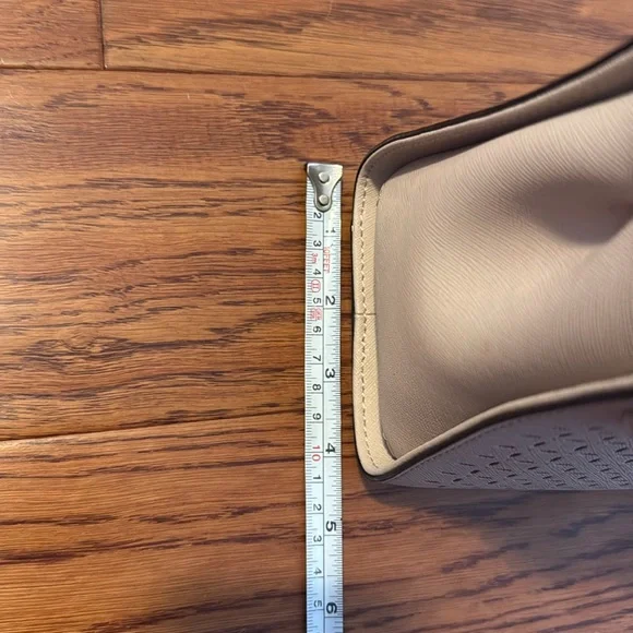 Kate Spade cutout design light grey purse with buckles and top handle - Picture 8 of 8